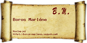 Boros Marléne névjegykártya